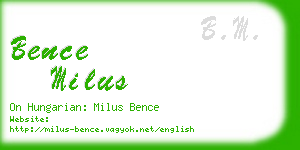 bence milus business card